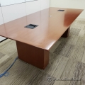 8'  Medium Maple Boardroom Meeting Table with Power Connectivity